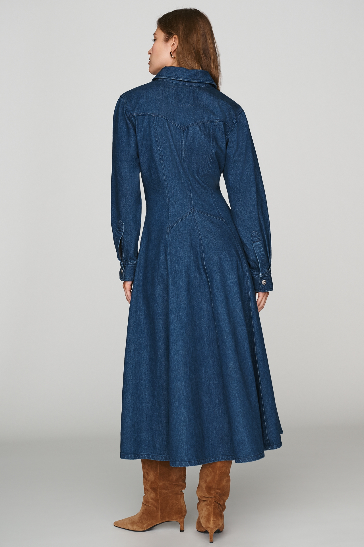 MOTHER The Honor Roll 100% Cotton Denim Shirtdress