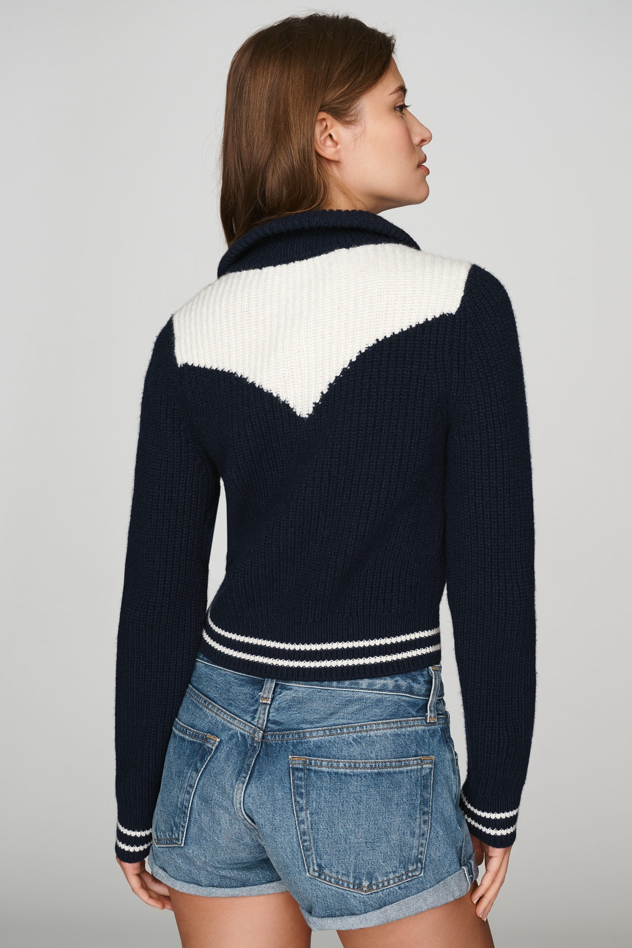 MOTHER The Baby Raquette Wool Cotton Cardigan