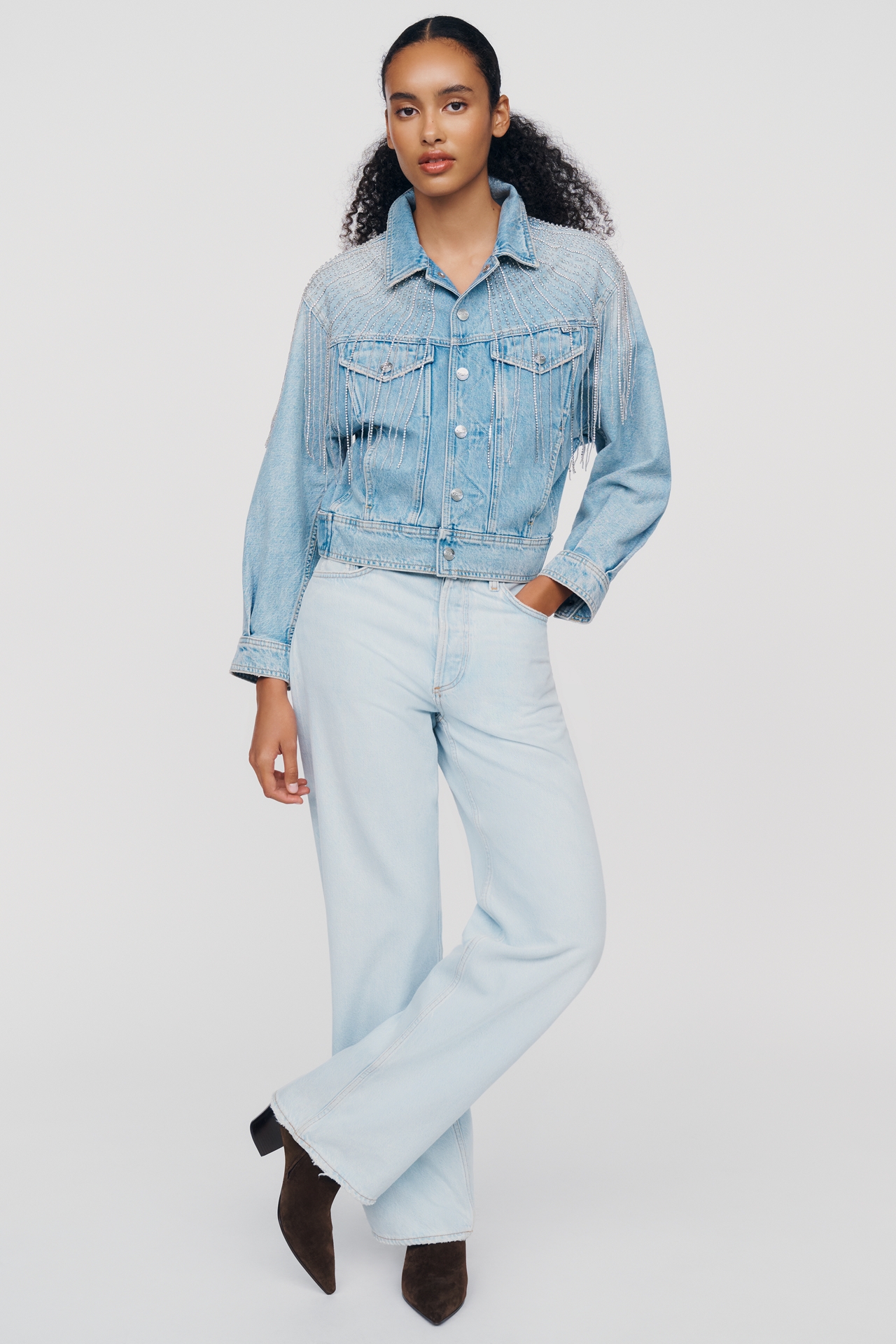 MOTHER The Fly Away 100% Cotton Denim Jacket