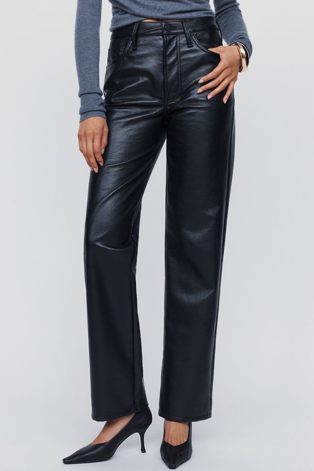 MOTHER The Rambler Faux Leather High Rise Jeans #1