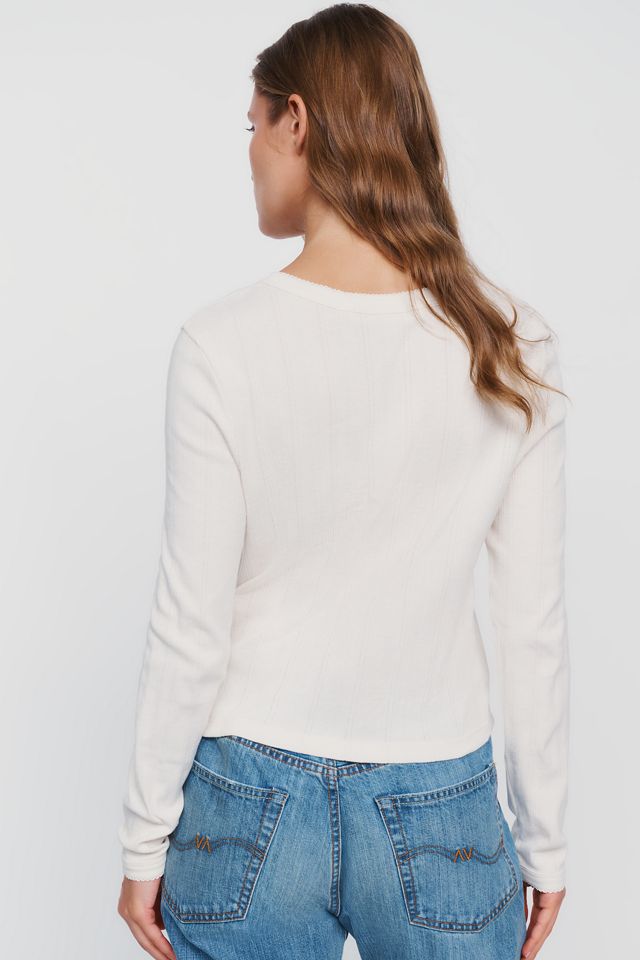 MOTHER Itty Bitty 100% Cotton Pointelle Tee #1