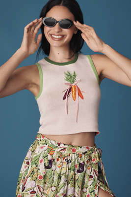 Rachel Antonoff Carrot Shell Sweater In Beige