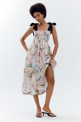 Anthropologie Rachel Antonoff Mindy Smocked Midi Dress