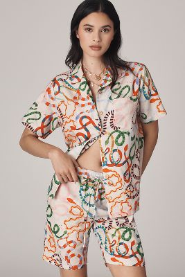 RACHEL ANTONOFF X ANTHROPOLOGIE TIMMY LINEN BLEND SHORTS 