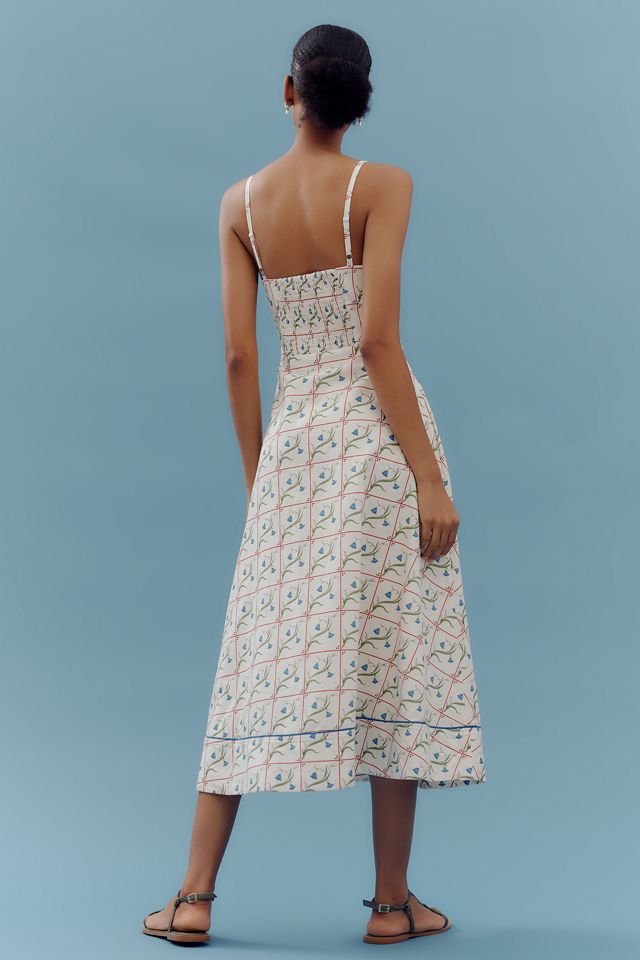 Rachel Antonoff Harper Linen Cotton Blend Printed Midi Dress #3
