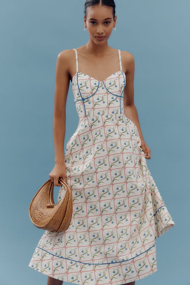 Rachel Antonoff Harper Linen Cotton Blend Printed Midi Dress #4