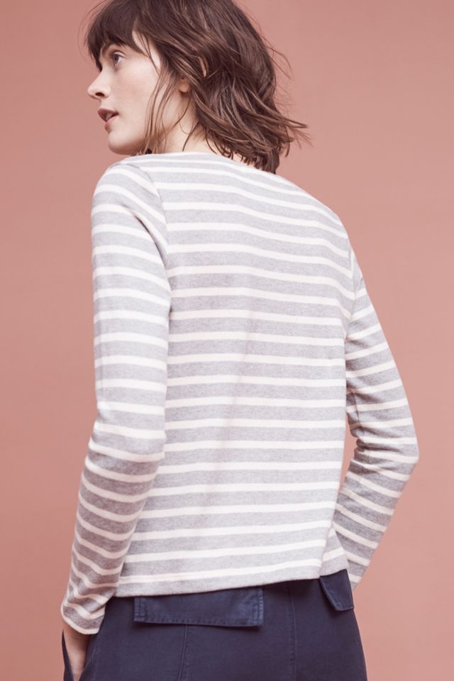 Striped Boatneck Pullover #2