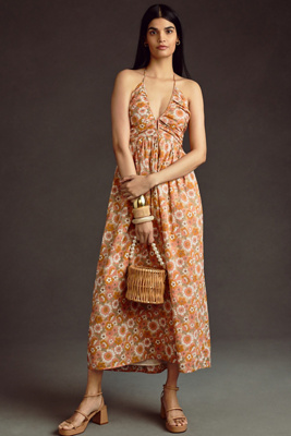 antik batik myle midi dress Paisley print midi dress Zina | brown... | Antik Batik