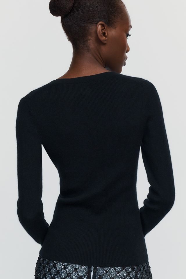 By Anthropologie 100% Cashmere Henley Top #3