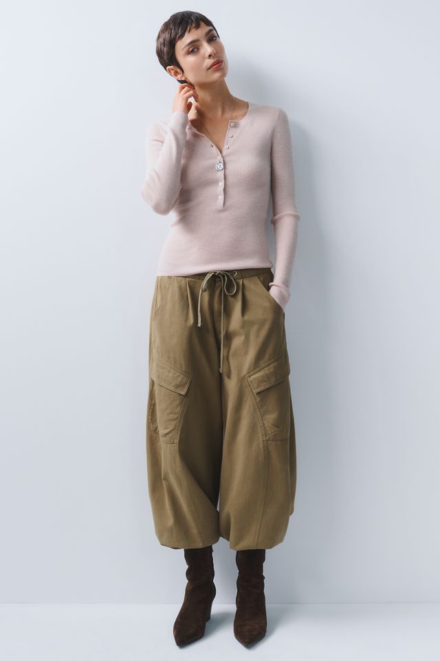By Anthropologie 100% Cashmere Henley Top #3