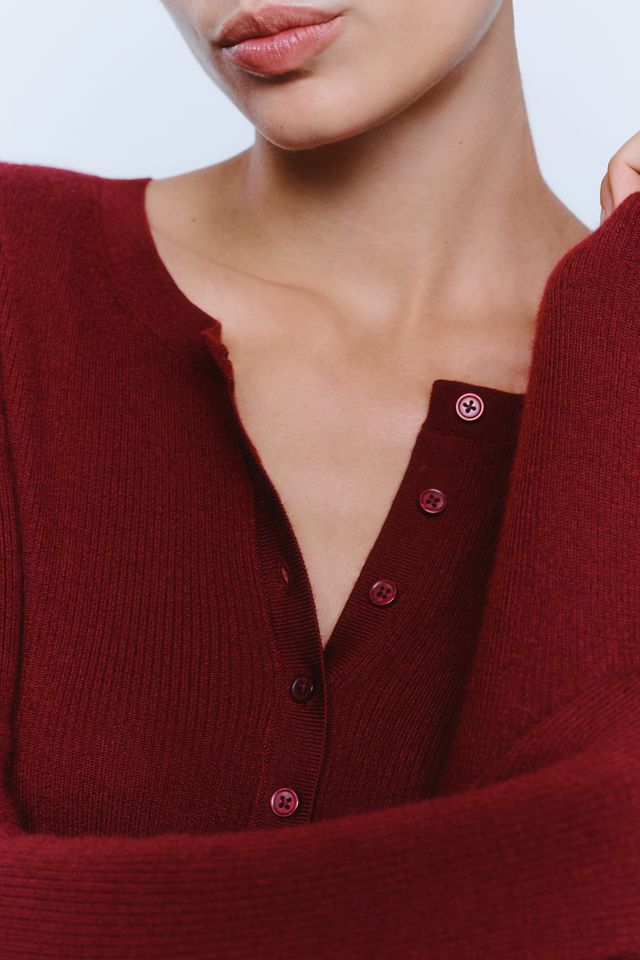 By Anthropologie 100% Cashmere Henley Top #2