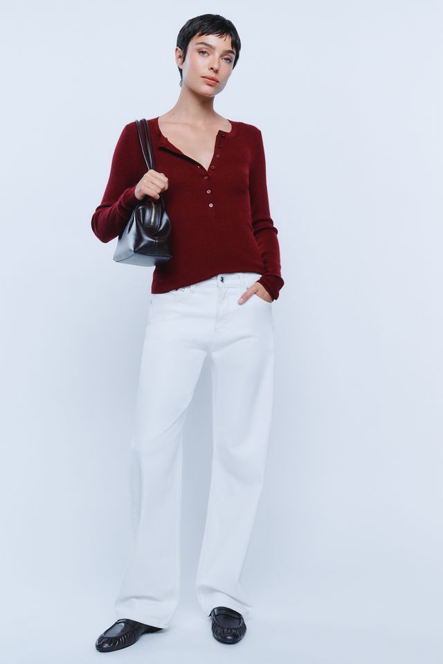 By Anthropologie 100% Cashmere Henley Top #3