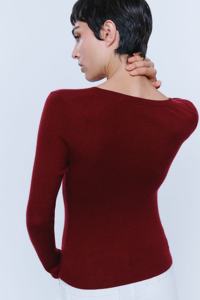 By Anthropologie 100% Cashmere Henley Top #4