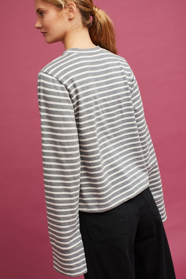 Split-Sleeve Striped Tee #3