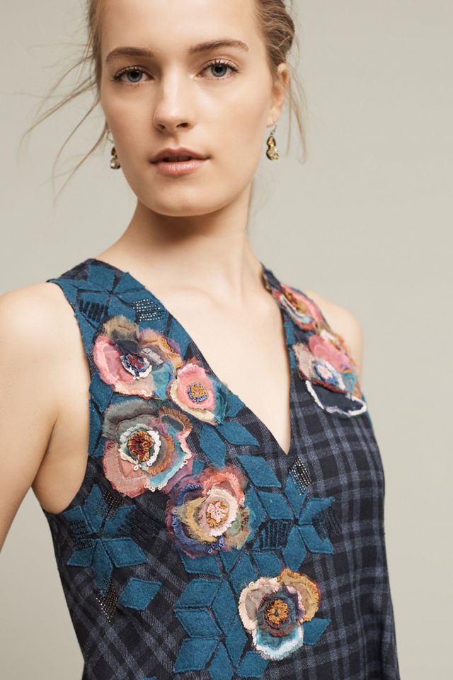 Petaled Plaid Swing Dress #1