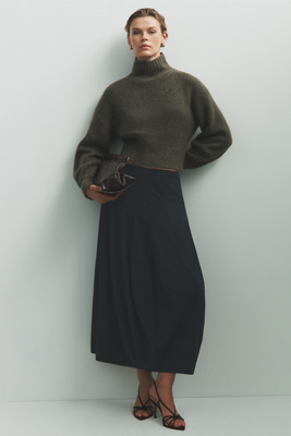 By Anthropologie Modern Barrel Midi Skirt by Anthropologie