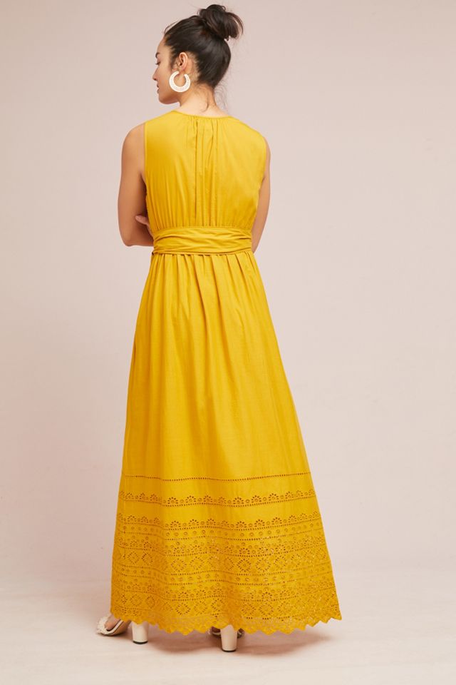 Belted Eyelet Maxi Dress #1