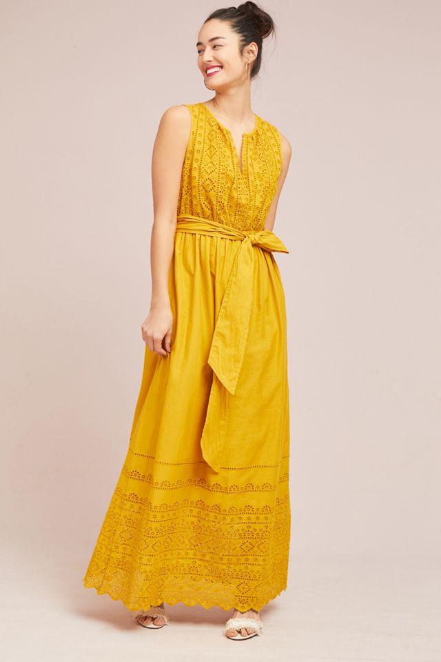 Belted Eyelet Maxi Dress #2
