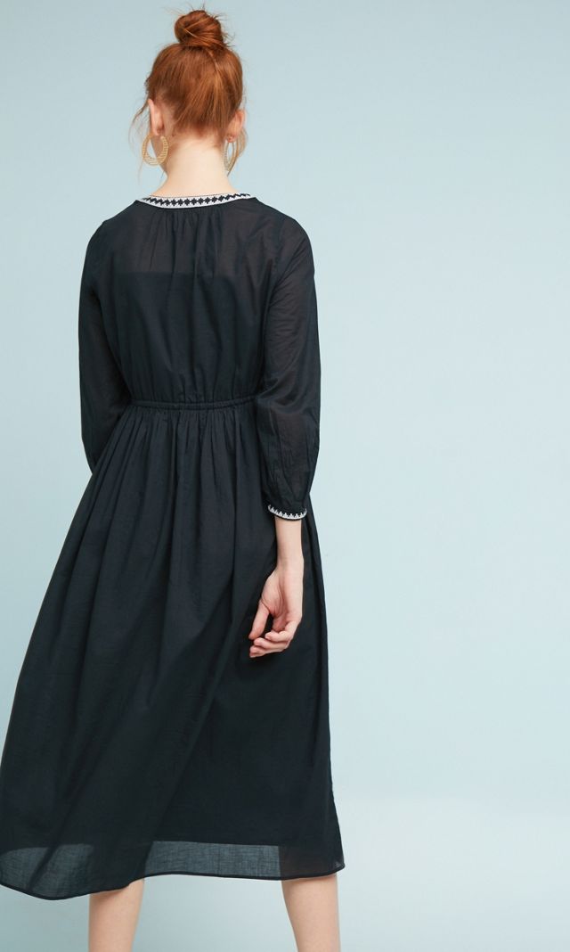 Embroidered Tie-Waist Dress #2
