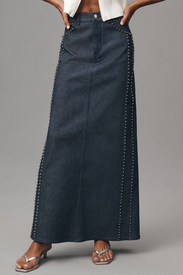 Gestuz Rockie High-Waisted Denim Maxi Skirt #1