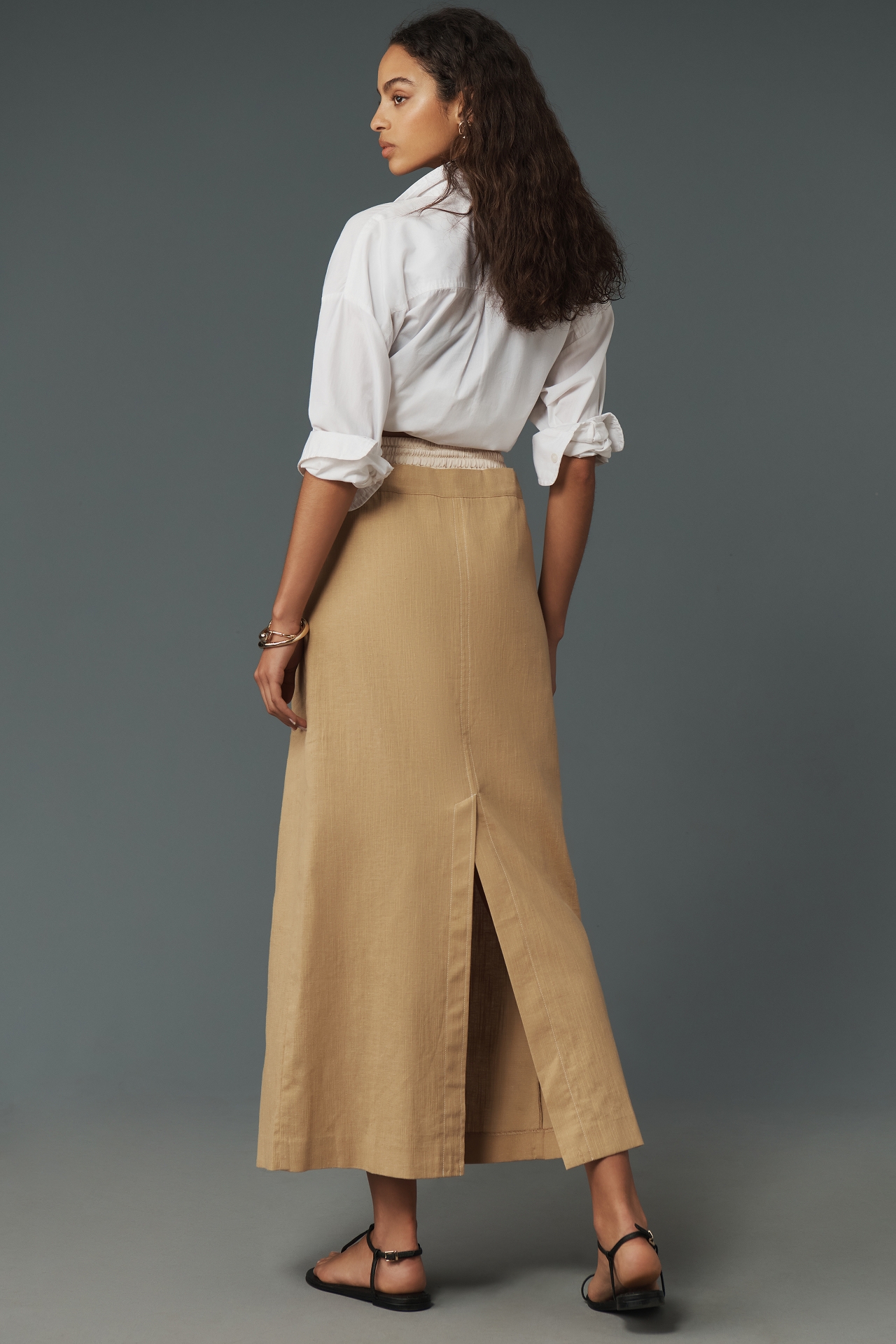 Gestuz FeleaGZ Linen High-Waisted Maxi Skirt