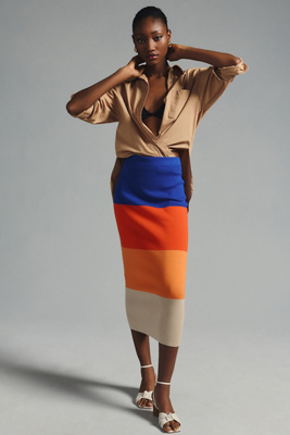 KULE The Celeste Colorblock Knit Skirt | Anthropologie