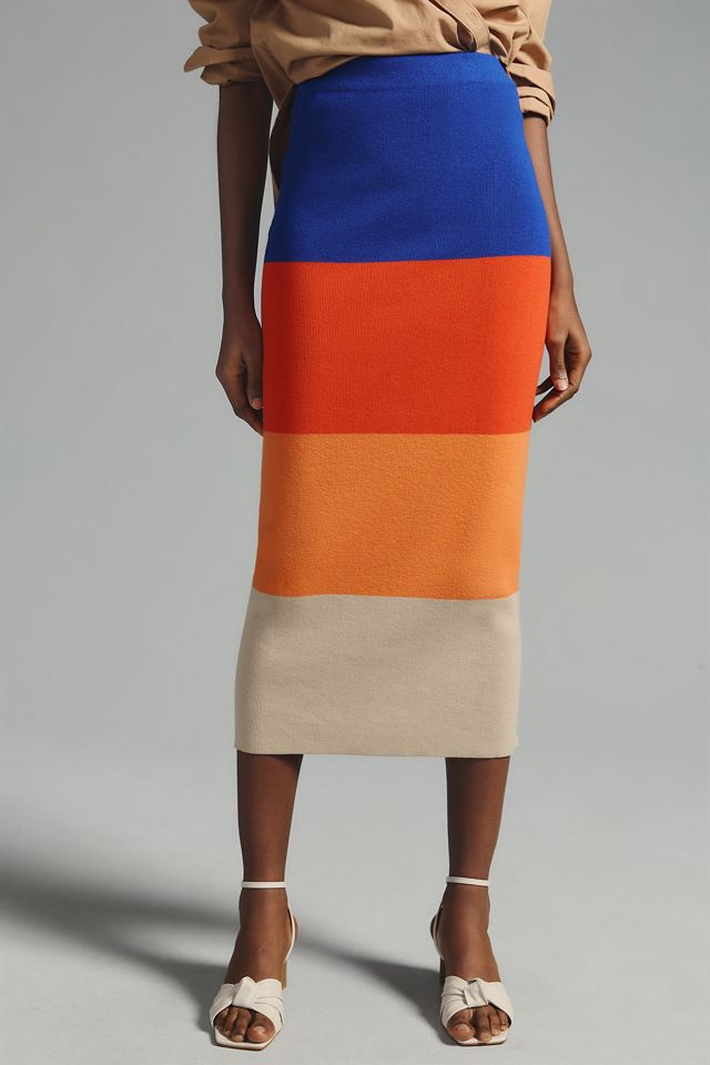 KULE The Celeste Colorblock Knit Skirt | Anthropologie