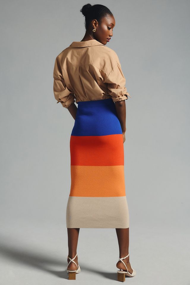 KULE The Celeste Colorblock Knit Skirt | Anthropologie