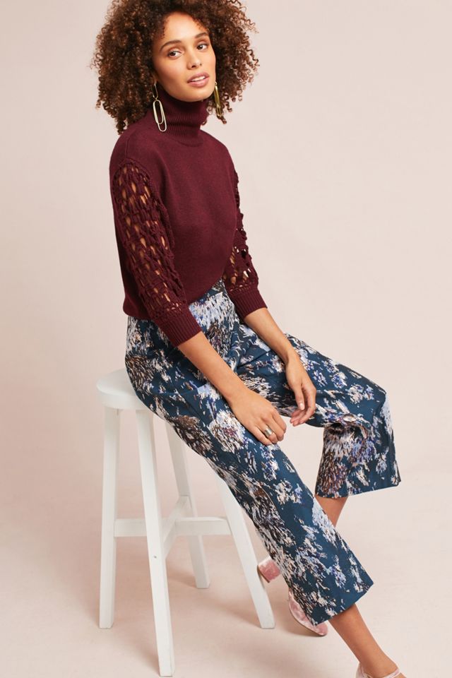 Emma Jacquard Cropped Trousers #1