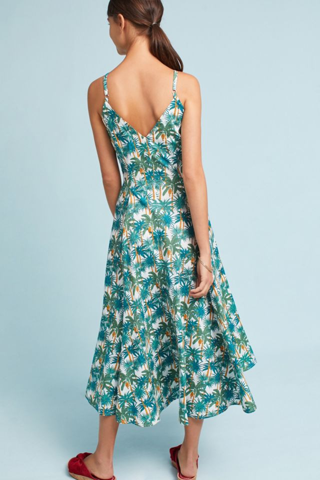 Palm Leaf-Printed Dress #3