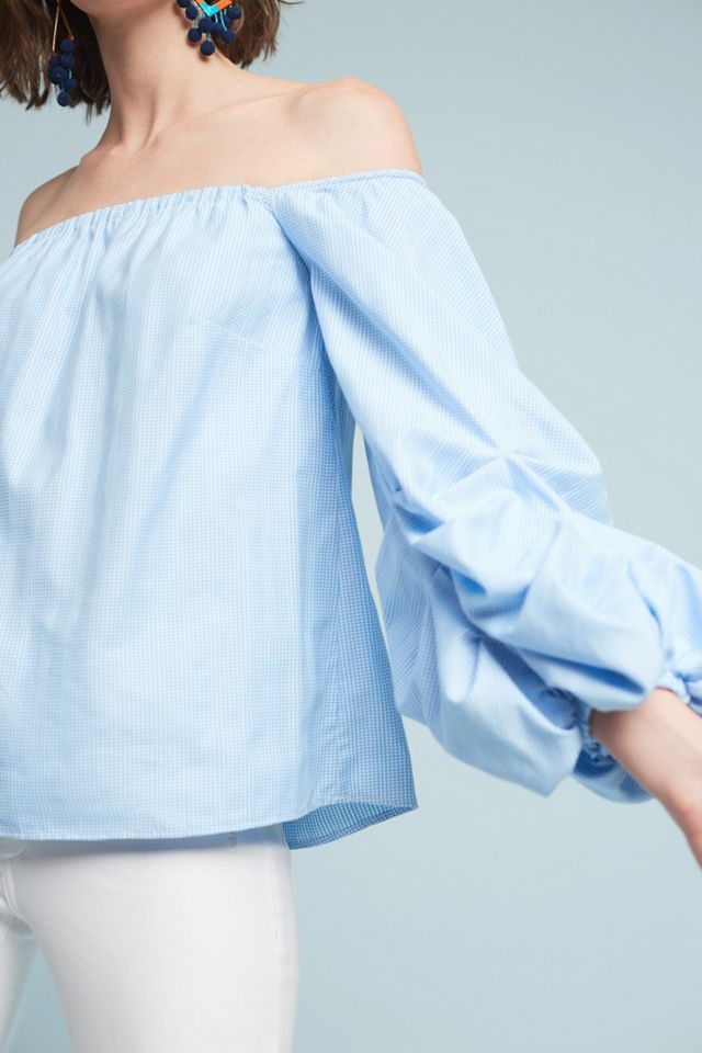 Bubbled Off-The-Shoulder Blouse #3