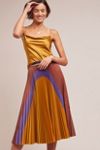 tntntutu - Colorblock Lace Pleated Skirt