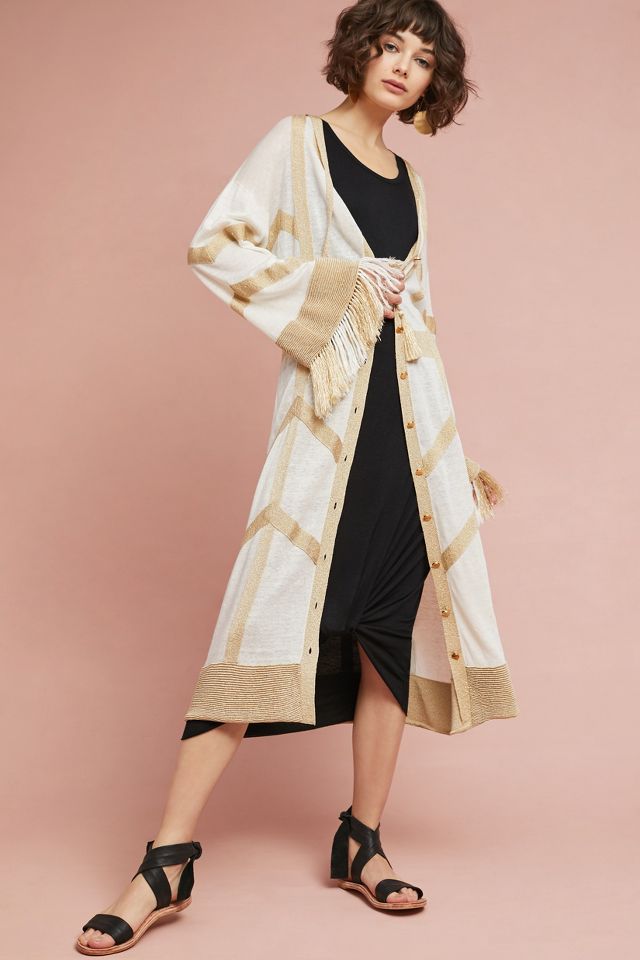 Metallic Fringe Cardigan