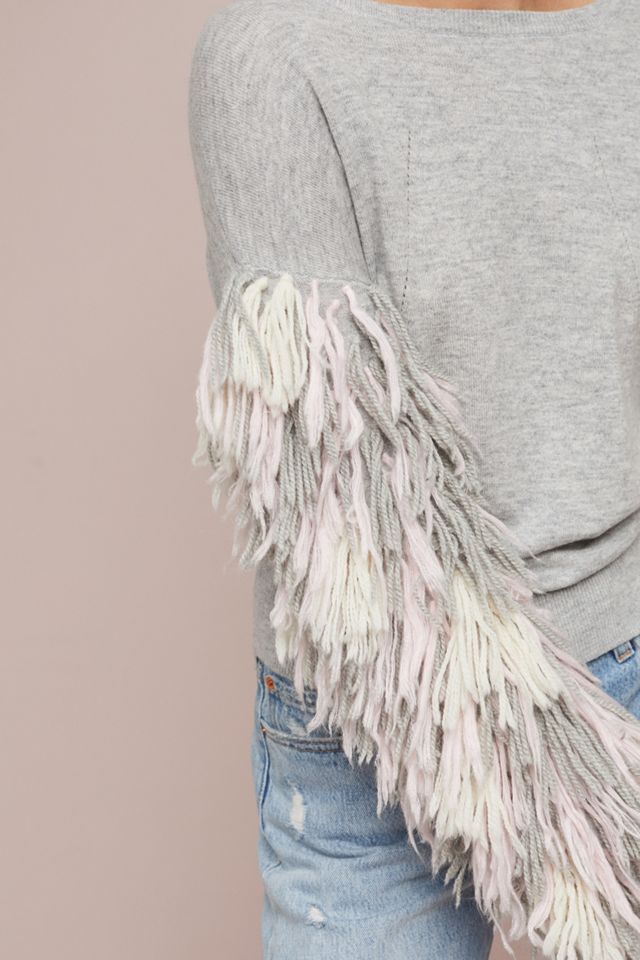 Fringed-Sleeve Sweater #1