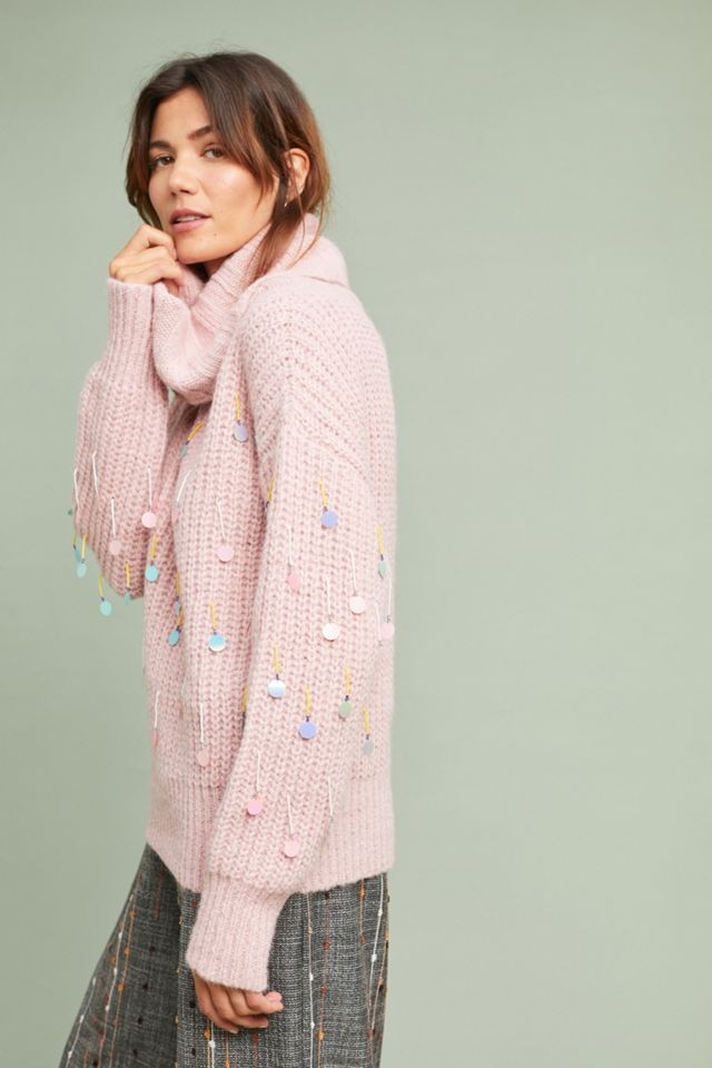 Sequin Turtleneck Sweater #1