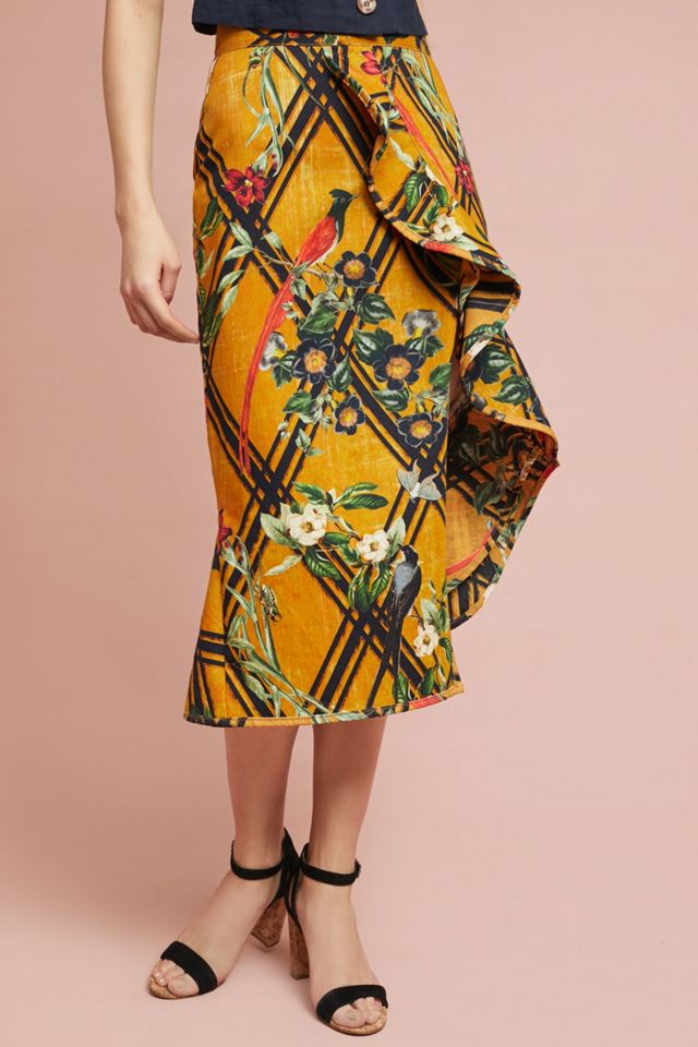PatBO Sunflower Ruffled Skirt #1