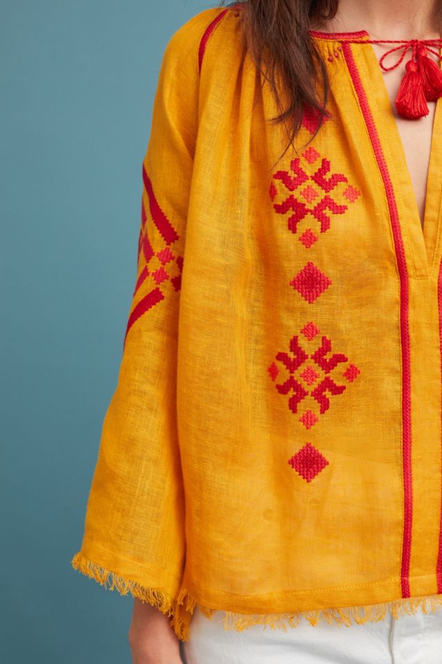 Odessa Embroidered Peasant Top #2