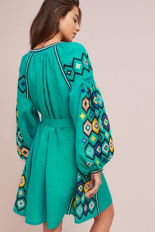 Rochelle Embroidered Peasant Dress #1