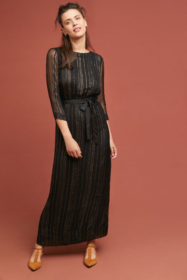 strapless open back dress Pleated Drop Waist Maxi Dress