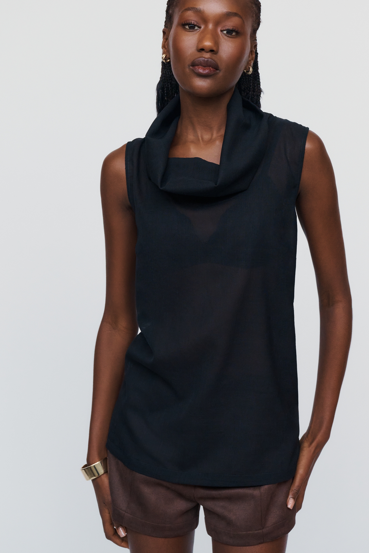 By Anthropologie Wool Blend Cowl-Neck Tank