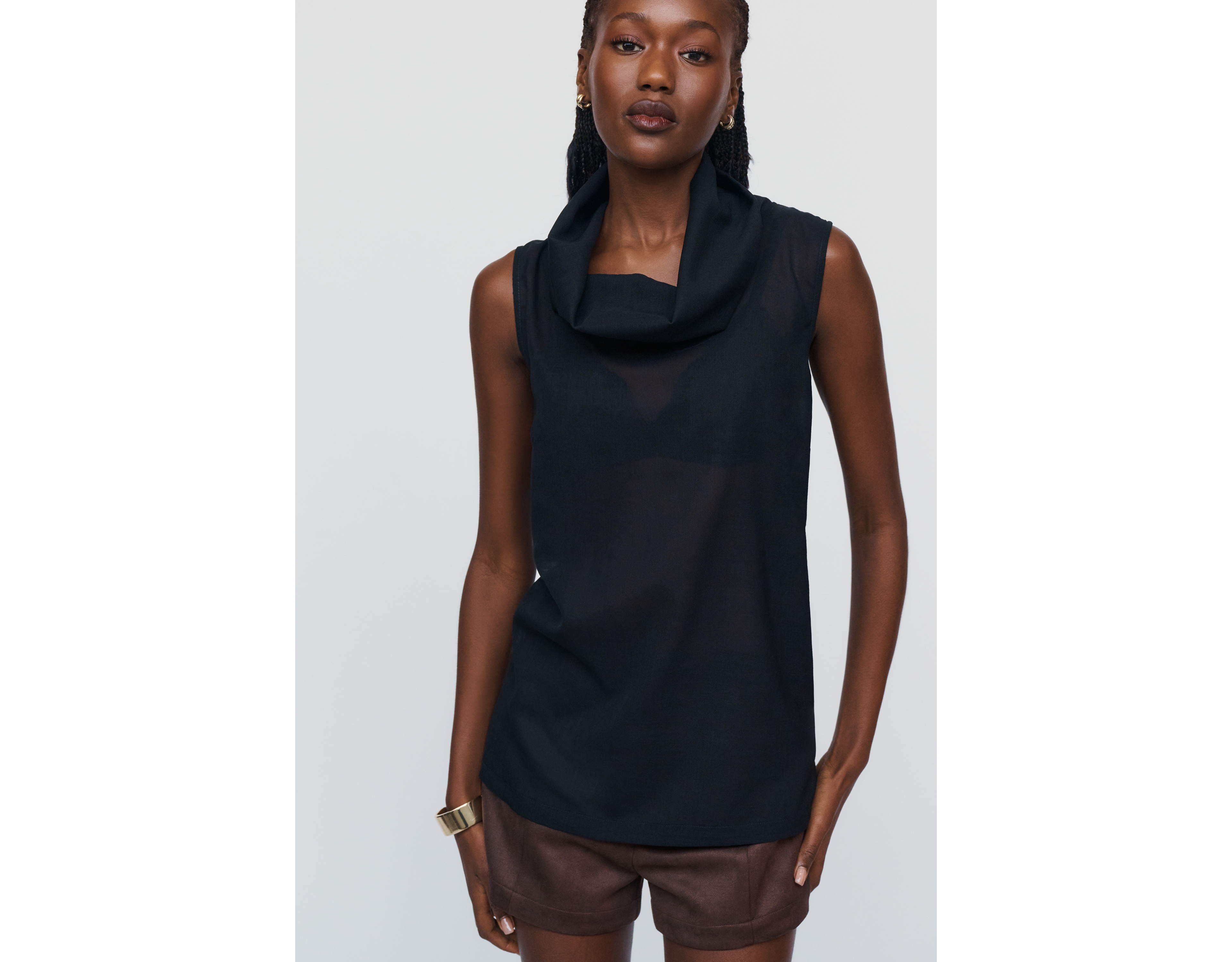 By Anthropologie Wool Blend Cowl-Neck Tank
