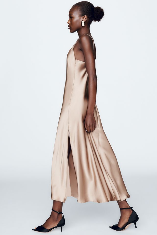 By Anthropologie 100% Silk Midi Dress #1