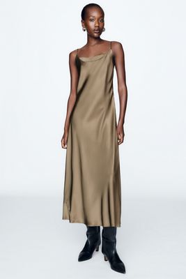 By Anthropologie 100% Silk Midi Slip Dress