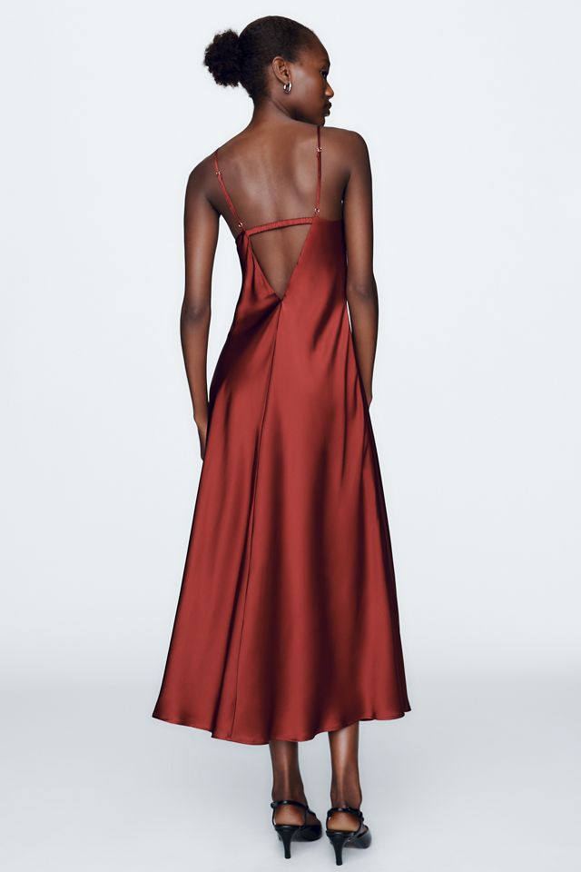 By Anthropologie Ingrid 100% Silk Midi Slip Dress #3