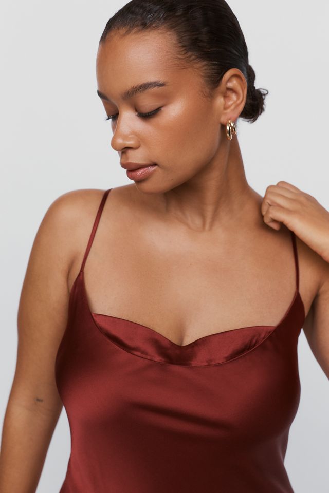 By Anthropologie Ingrid 100% Silk Midi Slip Dress #7