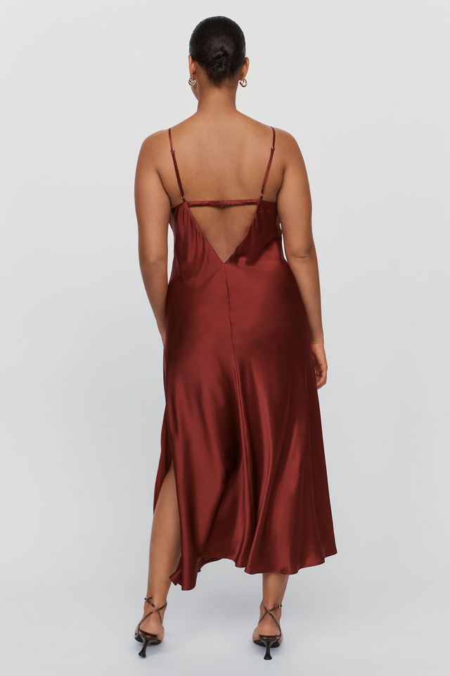 By Anthropologie Ingrid 100% Silk Midi Slip Dress #6