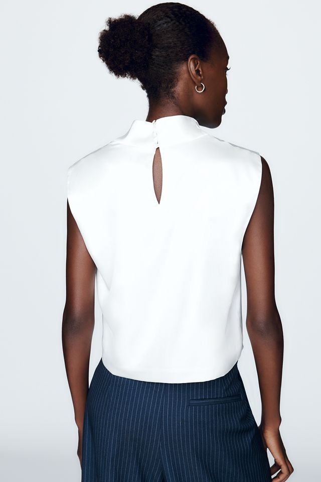 By Anthropologie Stretch Silk Cowl Neck Top #2