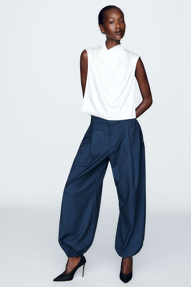By Anthropologie Stretch Silk Cowl Neck Top #3