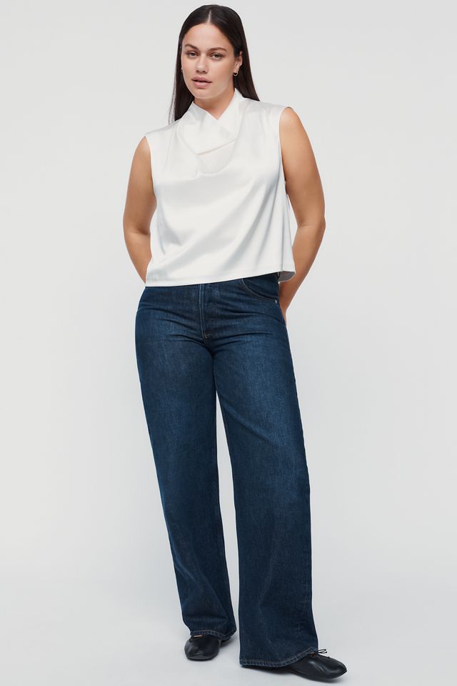 By Anthropologie Stretch Silk Cowl Neck Top #6