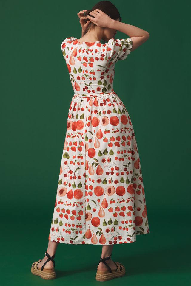 Lisa Says Gah Topanga Puff-Sleeve Midi Dress | Anthropologie